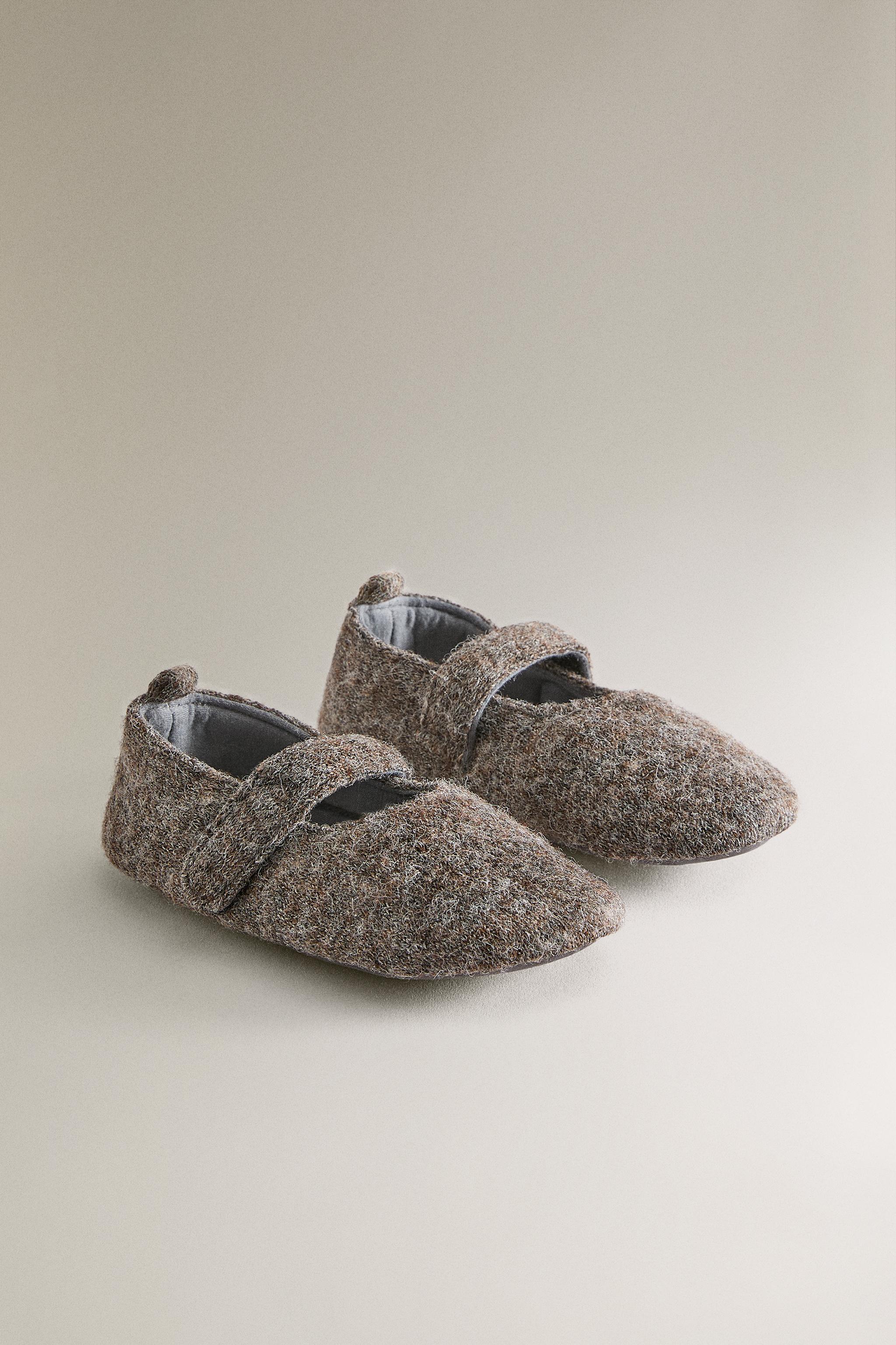 KIDS WOOL EFFECT BALLET FLATS